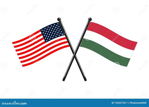 usa and hungarian flags